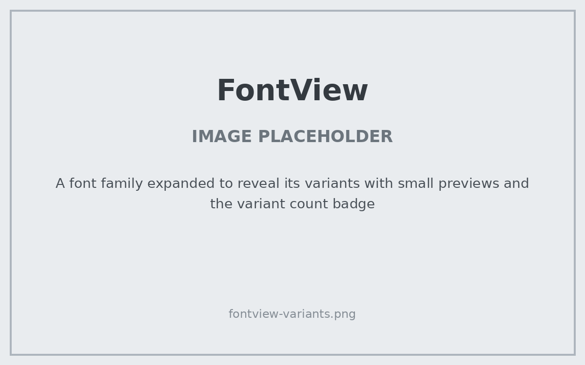 PLACEHOLDER: A font family expanded to reveal its variants with small previews and the variant count badge